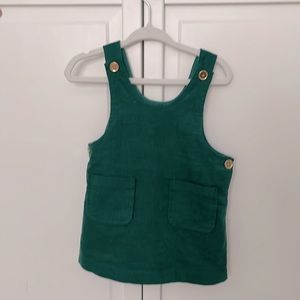 Janie & Jack emerald patch pocket jumper with gold buttons for 6-12m baby girl